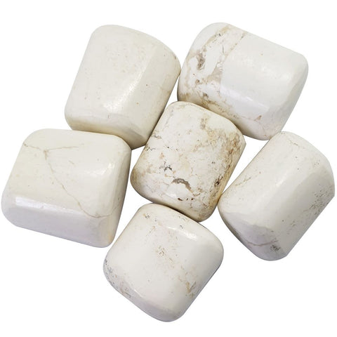 Magnesite (MEDIUM) White Tumbled Stone - Positivity, Emotional Calming and Grounding - Crystal Healing