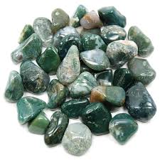 Green Moss Agate (India) Small Tumbled Stone - Self Acceptance, Stability and Grounding - Crystal Healing