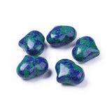 Natural Chrysocolla and Lapis Lazuli Puff Heart 25mm - Self Expression -  Healing Crystal - Gift Idea