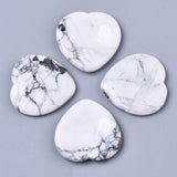 Howlite Heart Shaped Thumb Worry Stone 40mm - Calming, Anxiety and Creativity - Healing Crystal - Gift Idea