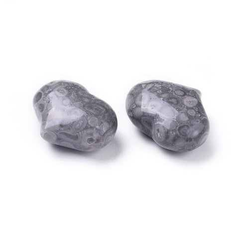 Maifanite Maifan Stone Puff Heart 25mm - Chinese Medicine Stone - Healing Crystal - Gift Idea