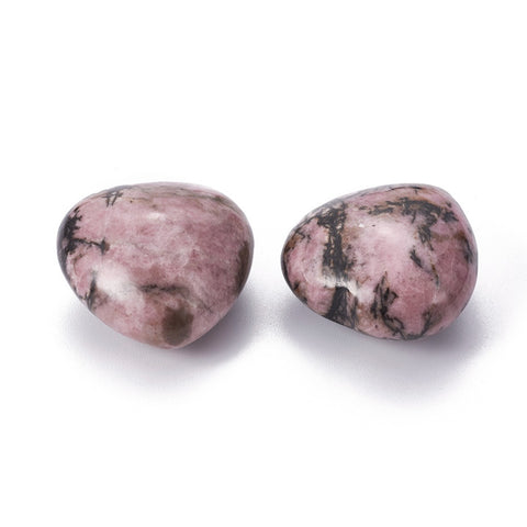 Rhodonite Puff Heart 25mm - Love of Self/Others, Vitality and Support - Healing Crystal - Gift Idea