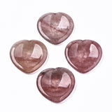 Strawberry Quartz Heart Shaped Thumb Worry Stone 40mm - Amplifies Intentions, Insight, Love and Understanding - Healing Crystal - Gift Idea