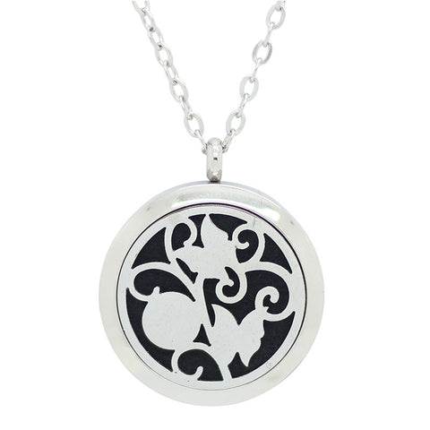 Butterfly Aromatherapy Essential Oil Diffuser Necklace - Silver 25mm - Mothers Day Gift Idea