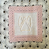 Guardian Angel Motif and Shell Design Heirloom Blanket - Baby - Cot Blanket - Christening - Gift - Throw - Afghan - Shawl - Hand Crocheted