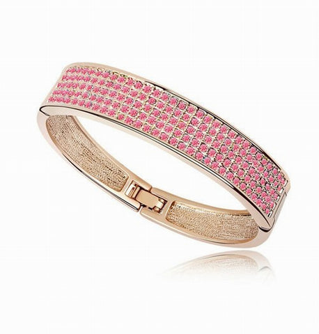 PAVE Crystal Bangle Bracelet 18k Gold Plate made with Swarovski Crystal Elements Christmas Gift idea