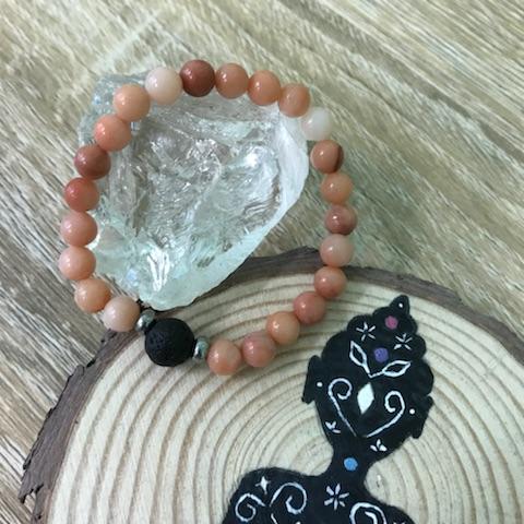 Kid's Pink Aventurine and Lava Stone Aroma Diffuser Bracelet - Healing, Abundance and Growth - The Holistic Shop in Wagga Wagga