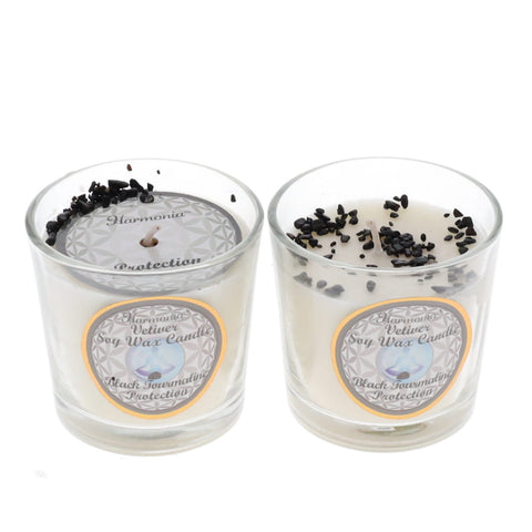 PROTECTION Crystal Scented Votive Candle - Black Tourmaline and Vetiver
