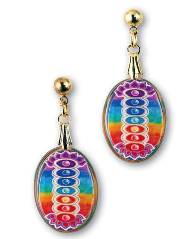 Rainbow Chakra Earrings - Handcrafted - each piece unique