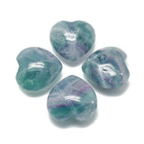 Rainbow Fluorite Crystal Puff Heart 40mm - Focus, Protection and Grounding - Crystal Healing