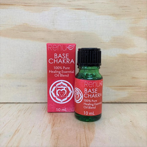 Renu Root (Base) Chakra Essential Oil Blend with 100% Pure Essential Oils of Cedarwood, Lavender, Bergamot and Patchouli.