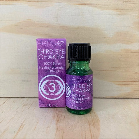 Renu Brow (Third Eye) Chakra Essential Oil Blend with 100% Pure Essential Oils of Howood, Bergamot, Rosemary, Spearmint, Rosewood and Sage.