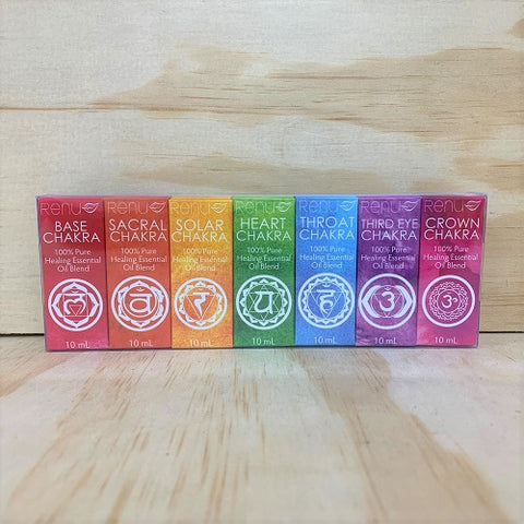 Chakra Pure Essential Oil Blends - Set of  7 - Gift Idea - RENU Aromatherapy - Mothers Day Gift Idea