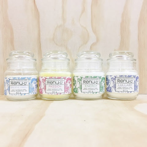 Mini Essential Oil Jar Candle - available in Breathe Freely, Energy, Lullaby and Passion 80g