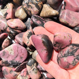 Rhodonite Tumbled Stone MEDIUM - Love of Self/Others, Vitality and Support - Crystal Healing