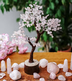 Rose Quartz Crystal Gemstone Tree - LARGE - Brown Base - Crystal Healing - the stone of unconditional LOVE - Christmas Gift Idea