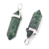Ruby in Zoisite Point Pendants - Free Chain - Happiness, Joy, Self Confidence and Self Love  - Crystal Healing