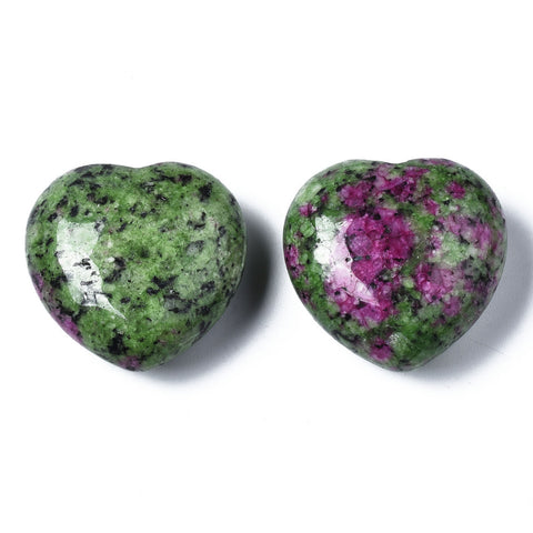Ruby in Zoisite Heart 30mm -  Happiness, Joy, Self Confidence and Self Love  - Crystal Healing