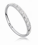 New PAVE Crystal Bangle Bracelet - White Gold Plate - made with Swarovski Crystal Elements - Christmas Gift idea