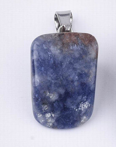 Blue Spot Jasper - Small Freeform Tumbled Stone Necklace