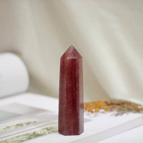 Strawberry Quartz Tower Generator Obelisk - Point- Wand - Crystal Healing - Gift Idea