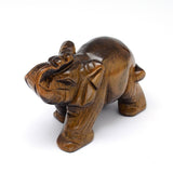 Tiger Eye Elephant Carving Medium 60mm - Balance, Willpower, Courage and Clear Thinking