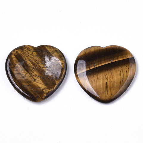 Tiger Eye Heart Shaped Thumb Worry Stone 40mm - Protection, Creativity and Balance - Healing Crystal - Gift Idea