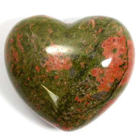 Unakite Crystal Heart 30mm - Balance, Release and Detoxification - Crystal Healing