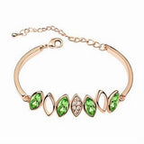 Diamond Crystal Bangle Bracelet - Emerald Green - 18k Gold Plate - made with Swarovski Crystal Elements - Gift idea