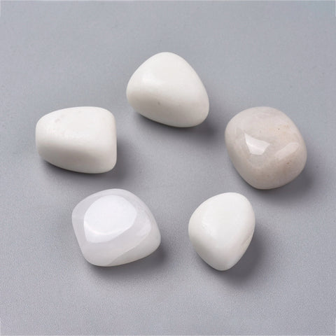 WHITE Jade (Medium) Tumbled Stone - Luck, Love, Money and Healing - Crystal Healing