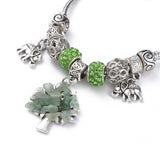 Green Aventurine European Inspired Charm Bracelet with Tree of Life Charm - The Holistic Shop