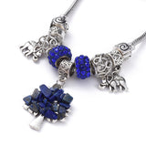 Lapis Lazuli European Inspired Charm Bracelet with Tree of Life Charm - The Holistic Shop