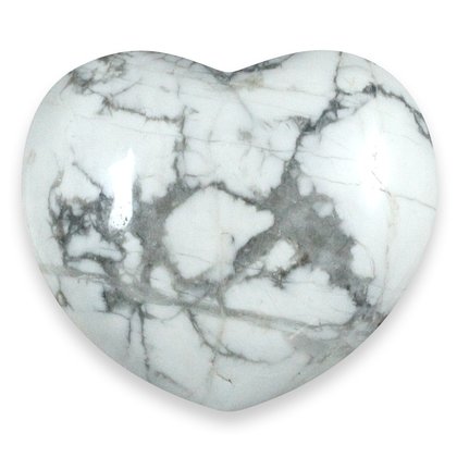 Howlite Crystal Heart 30mm - Calming, Knowledge, Concentration and Clarity - Crystal Healing - Gift Idea