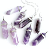 Amethyst Double Point Necklace - Free Chain - Protection • Awareness • Harmony • Wisdom - Crystal Healing - February Birthstone